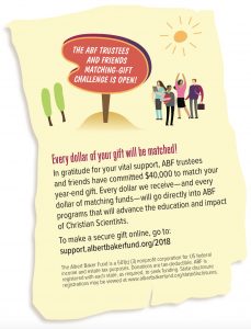 THE ABF TRUSTEES AND FRIENDS MATCHING-GIFT CHALLENGE IS OPEN!