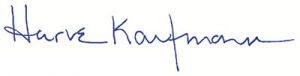 Signed, Harve Kaufmann