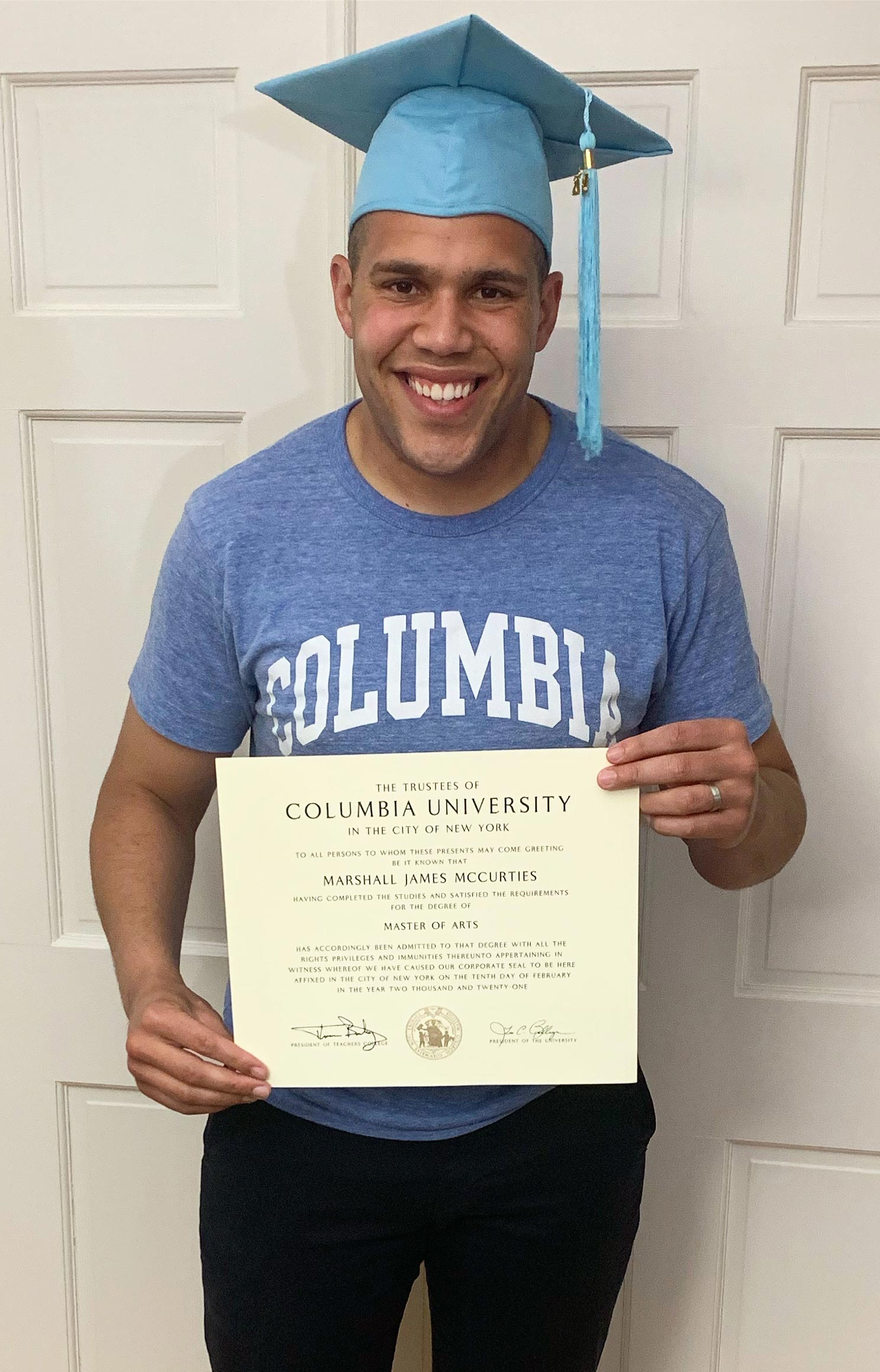 Marshall McCurties, ABF 2021 Graduate, Columbia University