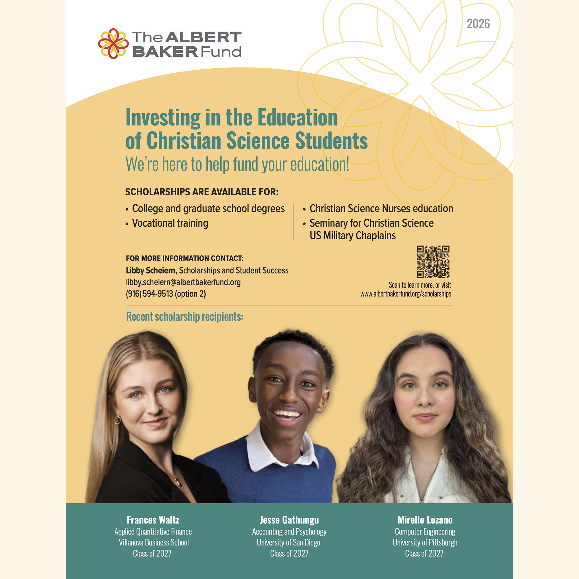 Investing in the Education of Christian Science Students – We’re here to help fund your education!